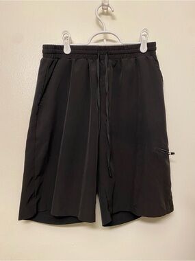 Mono B Black Men's Athletic Drawstring Shorts with Zip Pocket